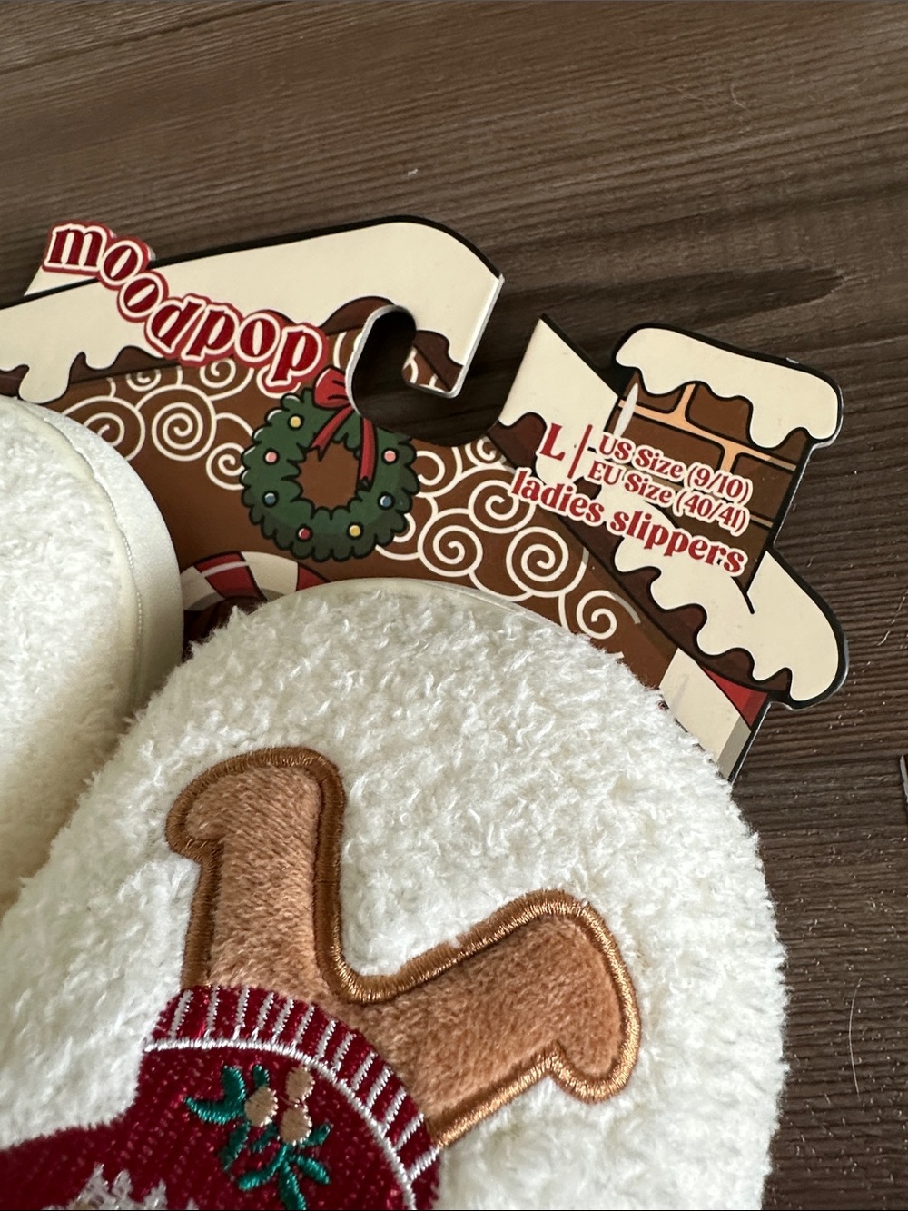 Gingerbread Man Ladies Slippers - Picture 3 of 9